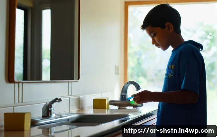 지속가능한 물 관리 전략 - **Prompt 1: "The Conscious Home"**
    A bright, clean, and modern bathroom in an Arab home, filled ...